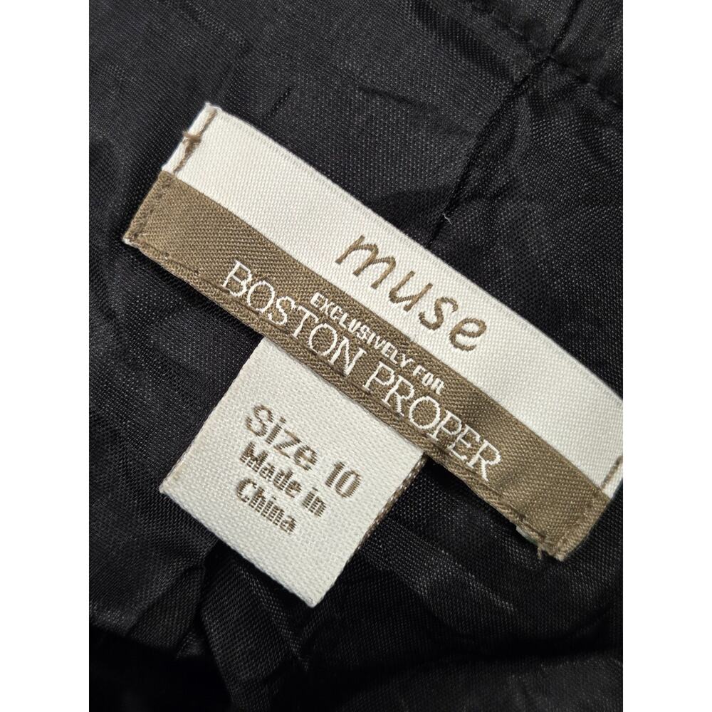 Muse for Boston Proper 3/4 Sleeve Jacket Blazer White/Black Women's Size 10 - Picture 6 of 7